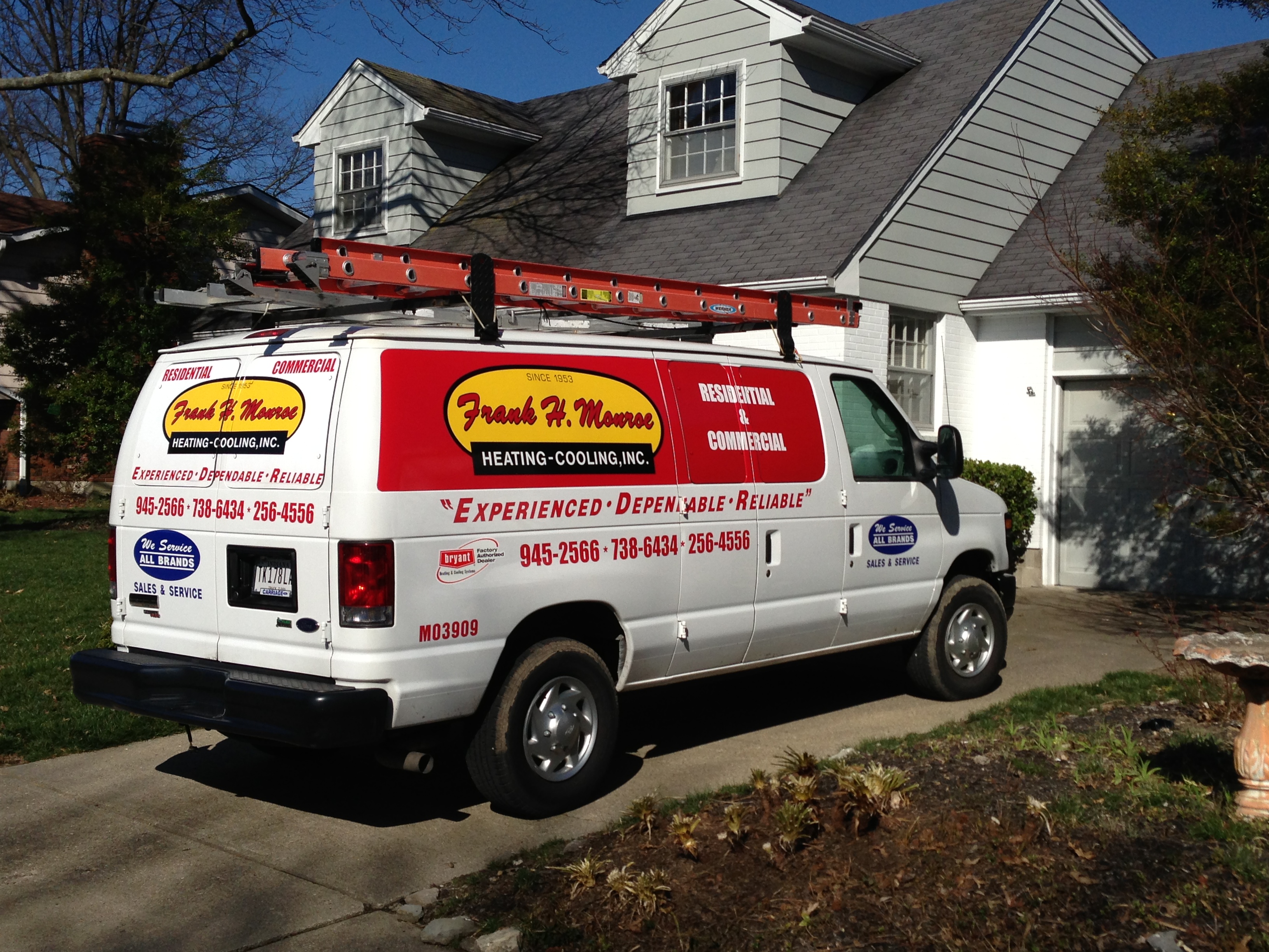 Frank H. Monroe service vehicle at a Southern Indiana home
